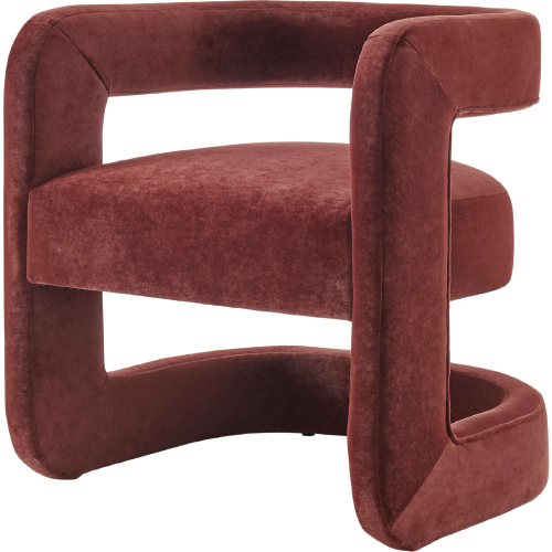 Althea Accent Arm Chair in Maroon Red Velvet